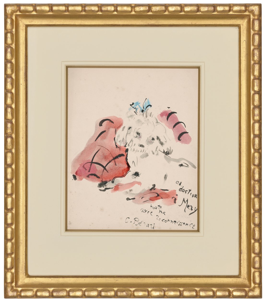 Petit chien（右图）（纸上油画棒、水彩、毛笔和墨水） 作者 克里斯蒂安·贝拉尔