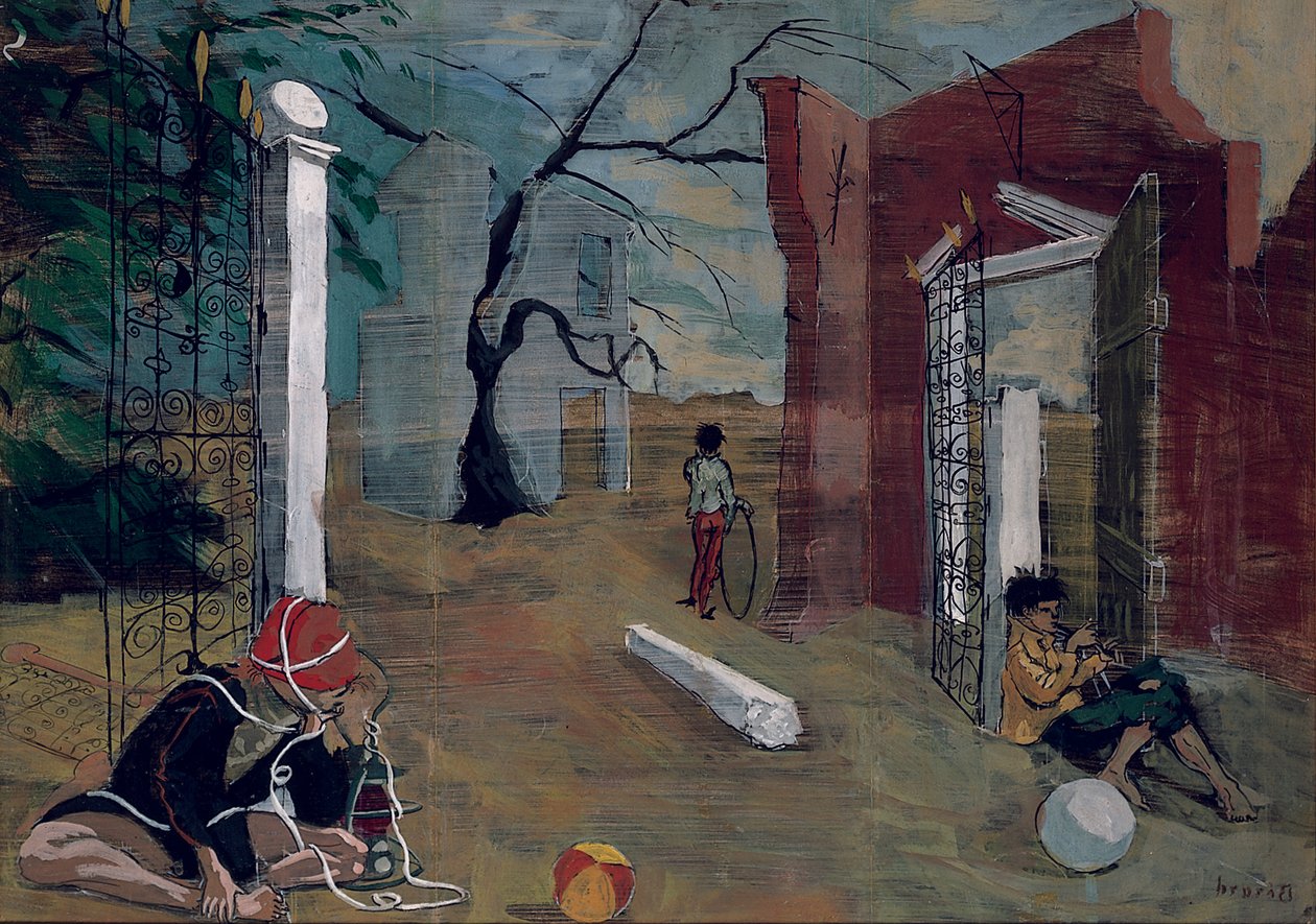 剧院场景（纸面油画，铺在画板上） 作者 克里斯蒂安·贝拉尔