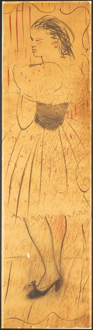 三联画（恋人场景图）（纸上铅笔）（另见 742028-29） 作者 克里斯蒂安·贝拉尔