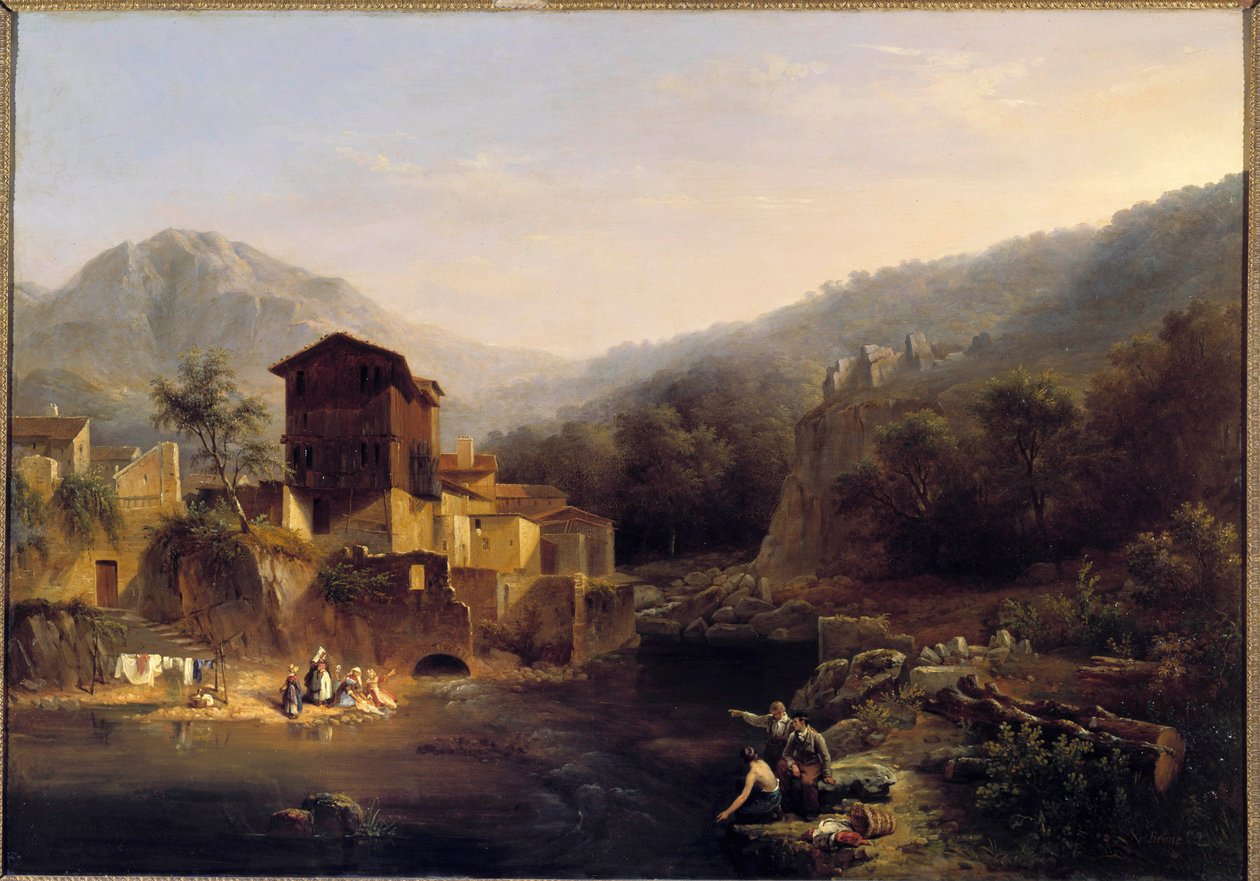 Christian Brune (1793-1849) 1834 年奥尔良美术博物馆的山水风景画 作者 克里斯蒂安·布鲁恩