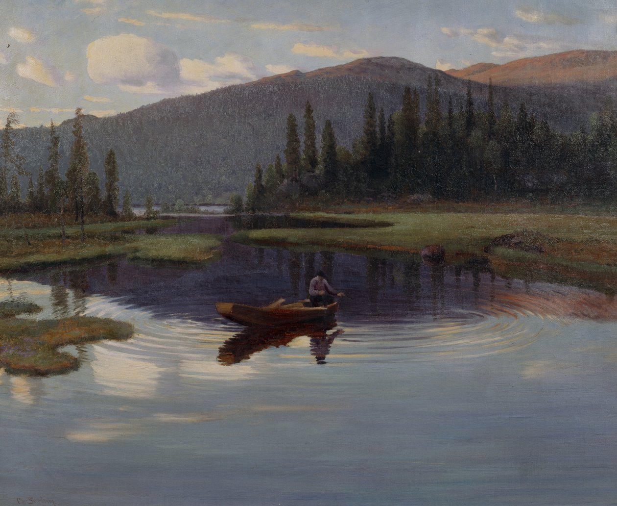 Fra Jupsjoen，或 Jupsea，约 1905 年（布面油画） 作者 克里斯蒂安·埃里克森·斯克雷德斯维格
