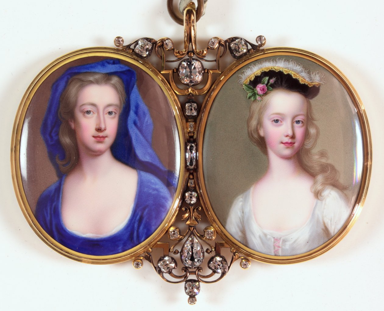 Lady Henrietta Cavendish Holles Harley和她的女儿Margaret（珐琅）（另见3076141） 作者 克里斯蒂安·弗里德里希·辛克