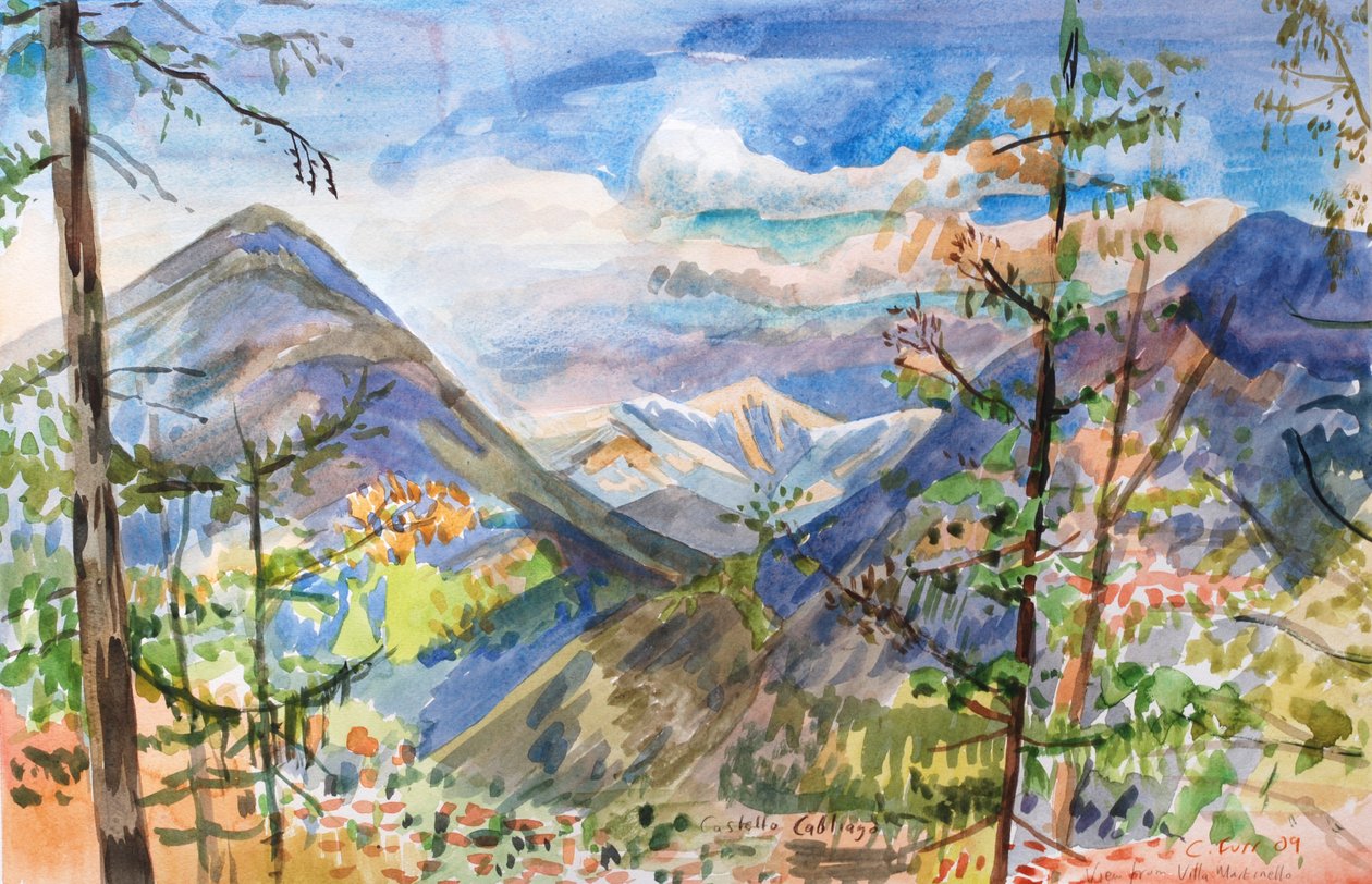 卡利亚戈城堡，2009 年（水彩画） 作者 克里斯蒂安·福尔