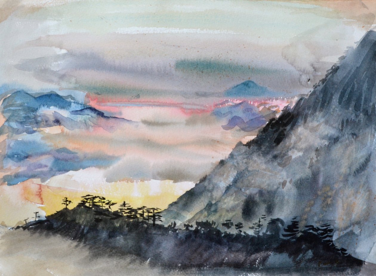 彩海》，2015 年（纸上水彩） 作者 克里斯蒂安·福尔