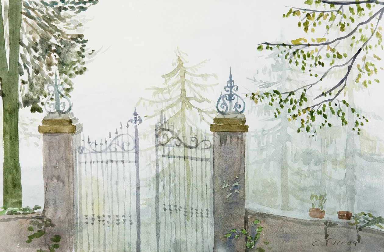 雾中之门，2009 年（水彩画） 作者 克里斯蒂安·福尔