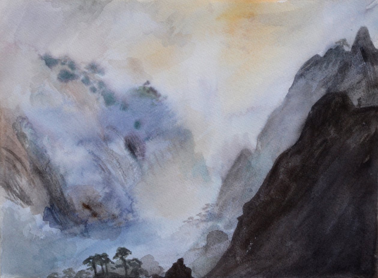 魔山》，2015 年（纸上水彩） 作者 克里斯蒂安·福尔
