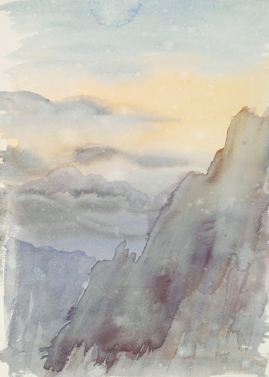 山福-排云亭II》，2015年（纸本水彩画） 作者 克里斯蒂安·福尔