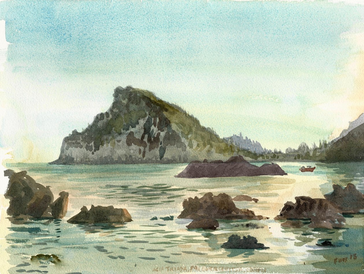 帕莱奥卡斯特里萨，2015 年（水彩画） 作者 克里斯蒂安·福尔