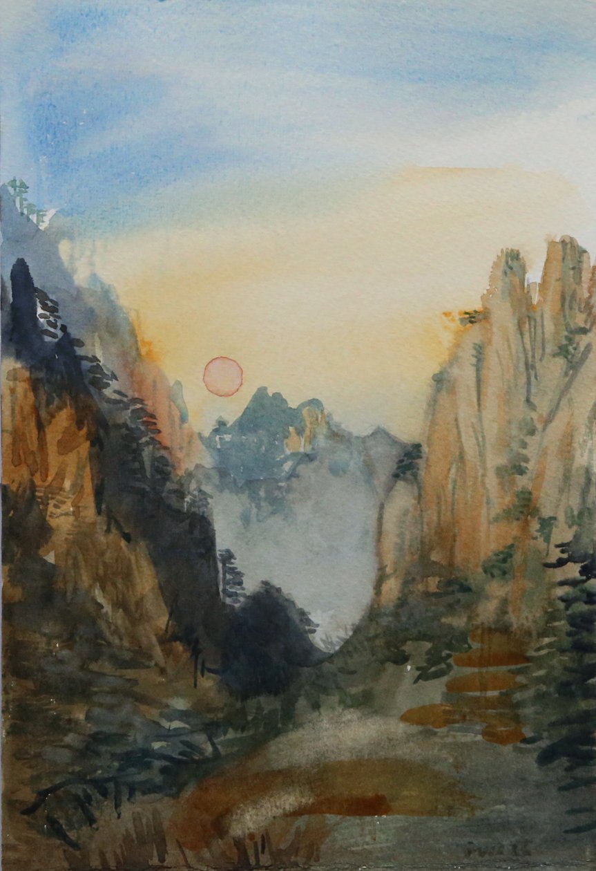 粉阳-黄山，2015（纸上水彩） 作者 克里斯蒂安·福尔