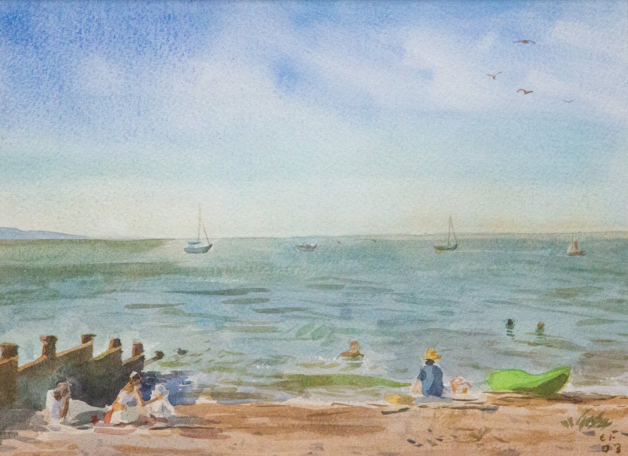 怀特斯特布尔绿海，2016 年（水彩画） 作者 克里斯蒂安·福尔