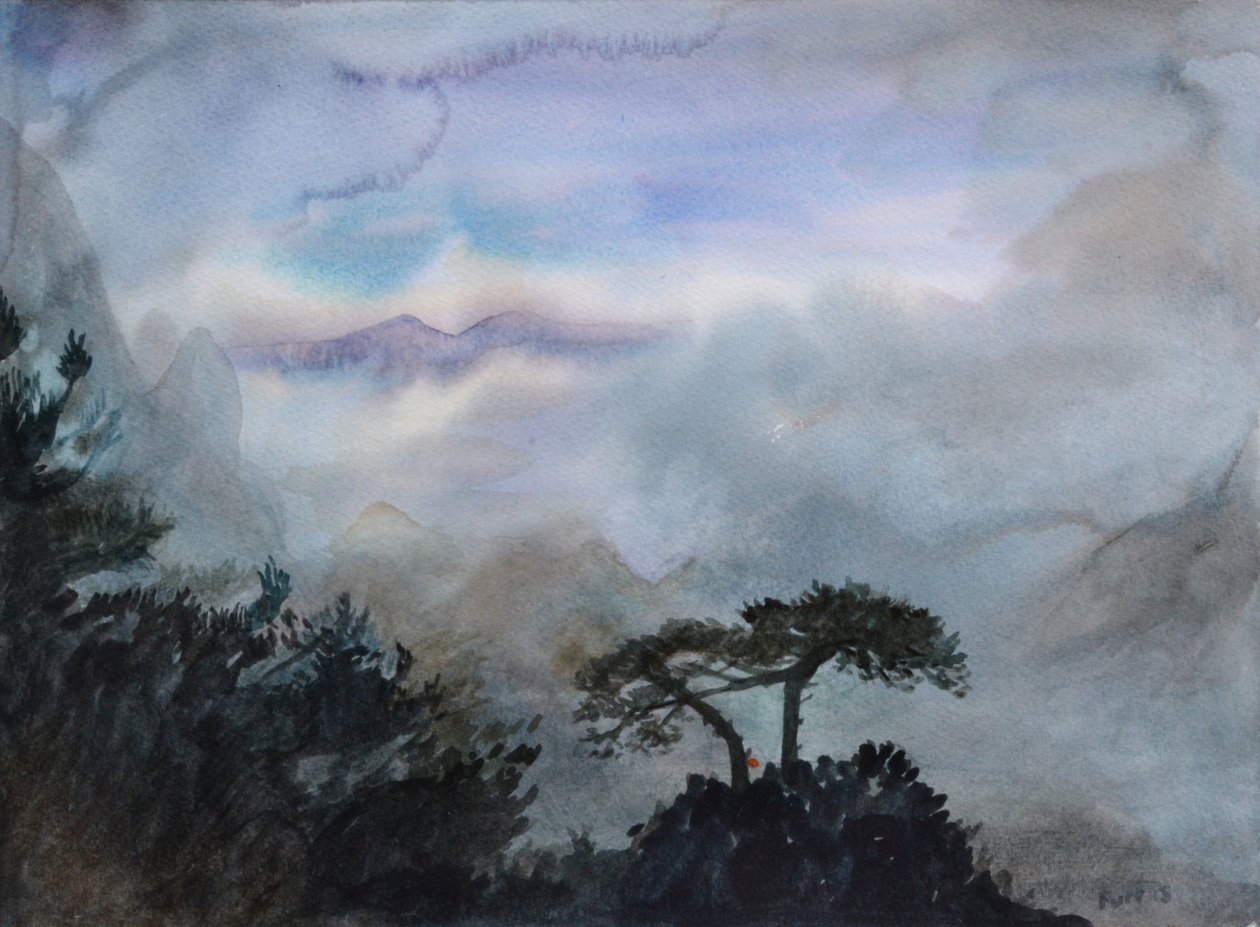 怀想山》，2015 年（纸上水彩） 作者 克里斯蒂安·福尔