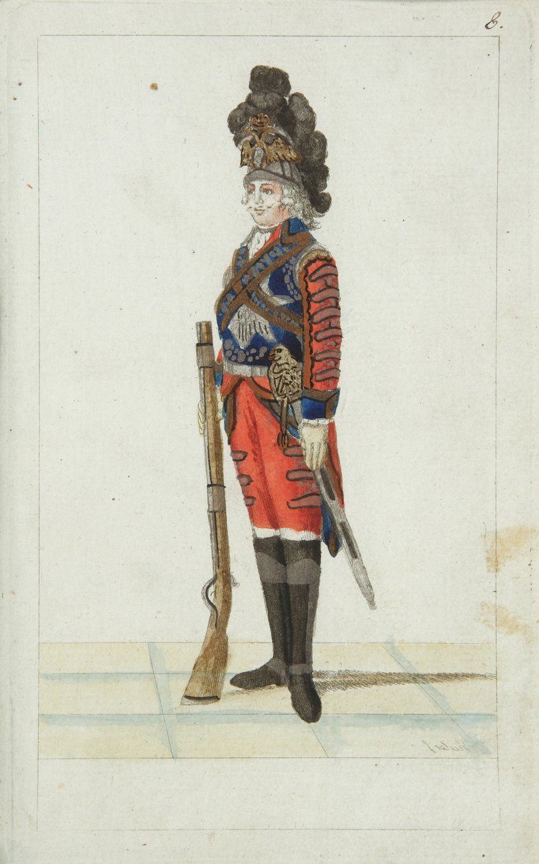 救生员骑兵团军官，1793年 作者 克里斯蒂安·格特弗里德·海因里希·盖斯勒