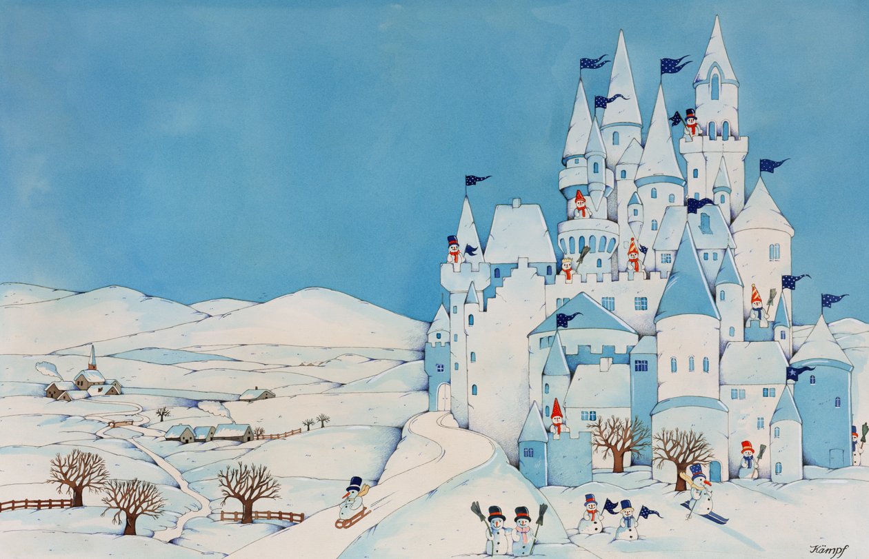 雪人城堡，1997年（纸上wc） 作者 克里斯汀·坎普夫（Christian Kaempf）