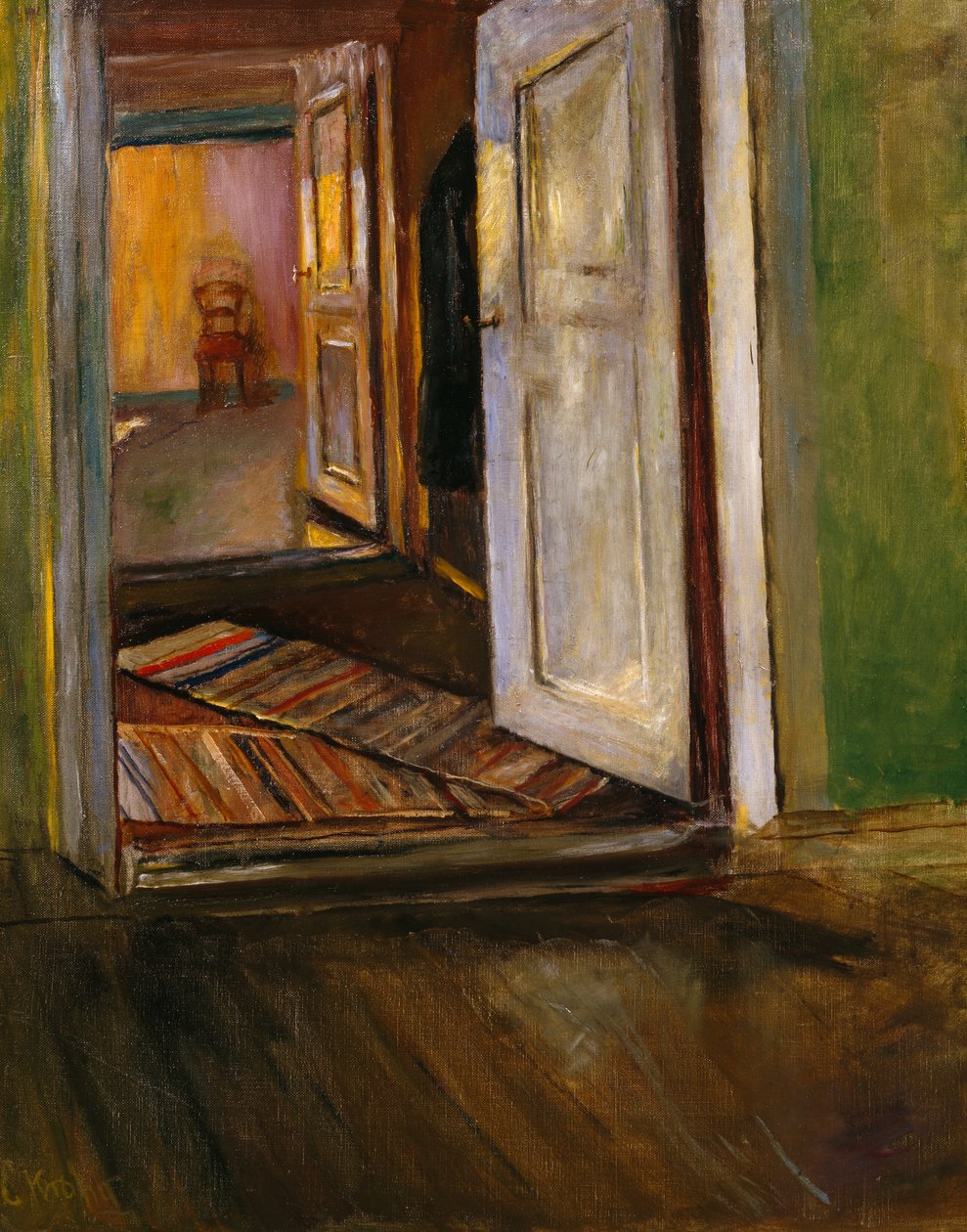 室内有碎布地毯（绘画） 作者 克里斯蒂安·克罗格（Christian Krohg）