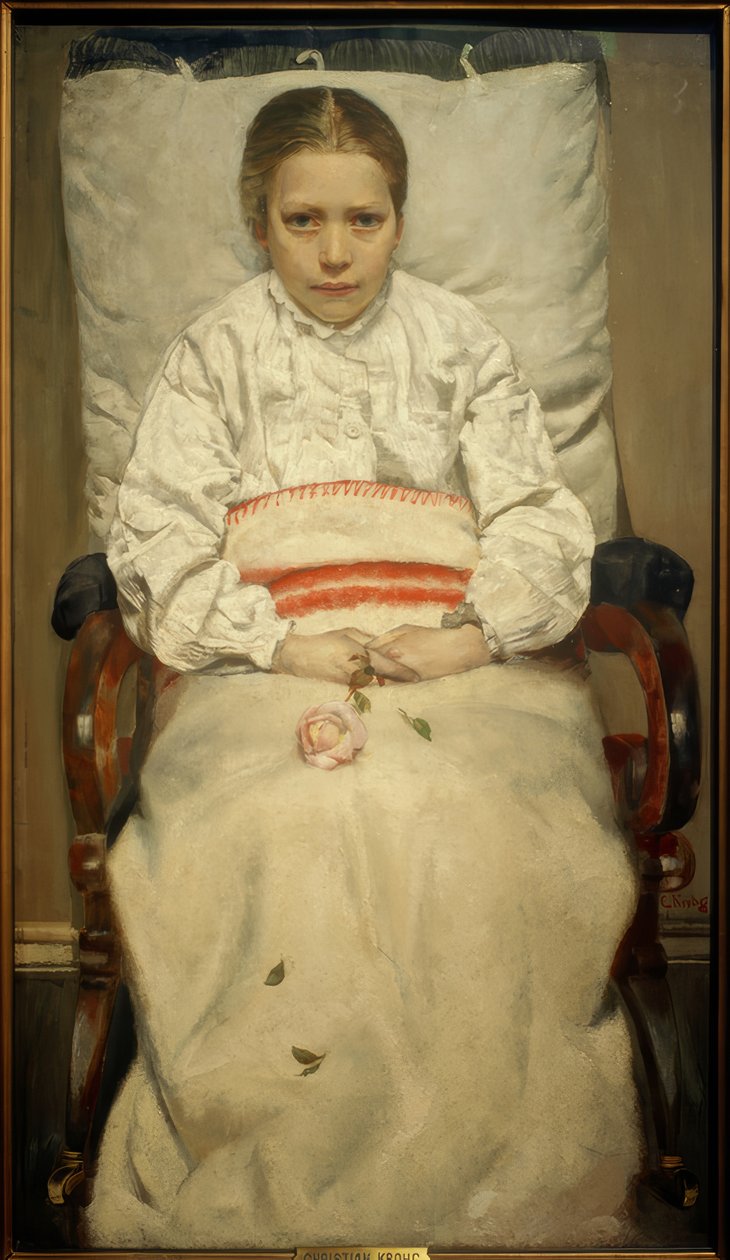 生病的女孩 作者 克里斯蒂安·克罗格（Christian Krohg）