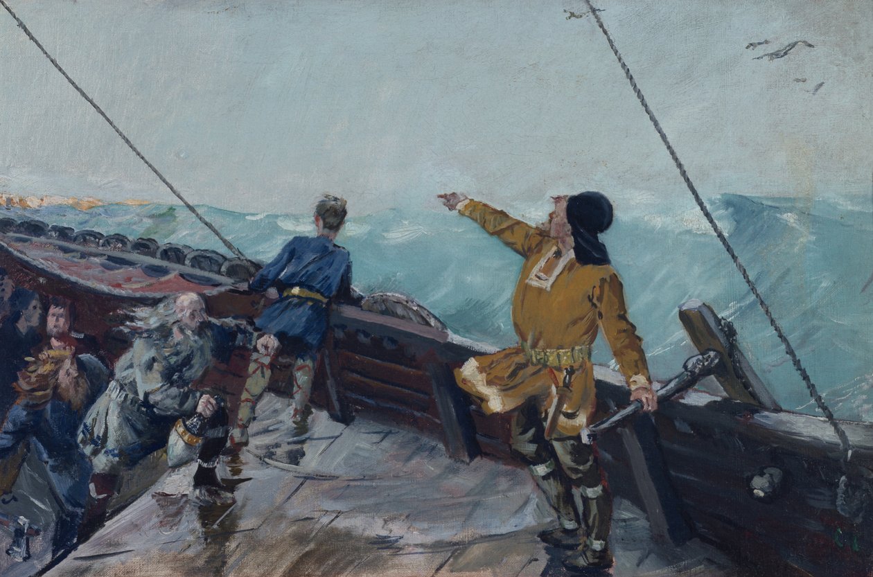 Leiv Eiriksson 发现美国 作者 克里斯蒂安·克罗格（Christian Krohg）