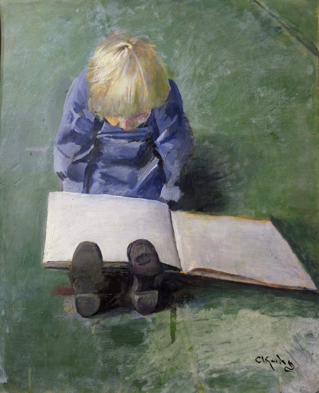 小埃贝阅读 作者 克里斯蒂安·克罗格（Christian Krohg）