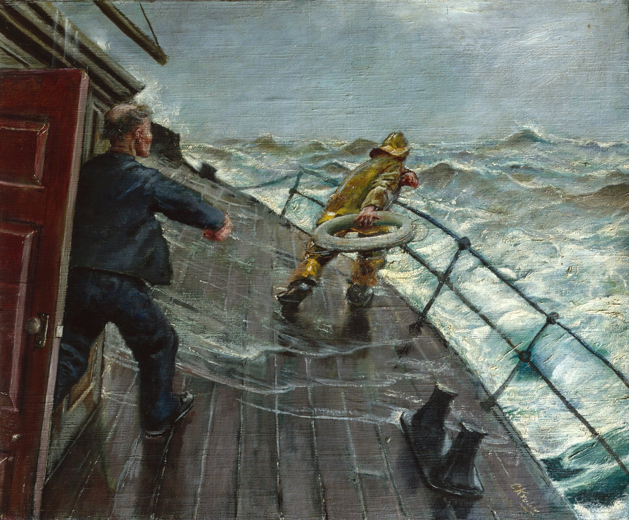 落水者（布面油画） 作者 克里斯蒂安·克罗格（Christian Krohg）