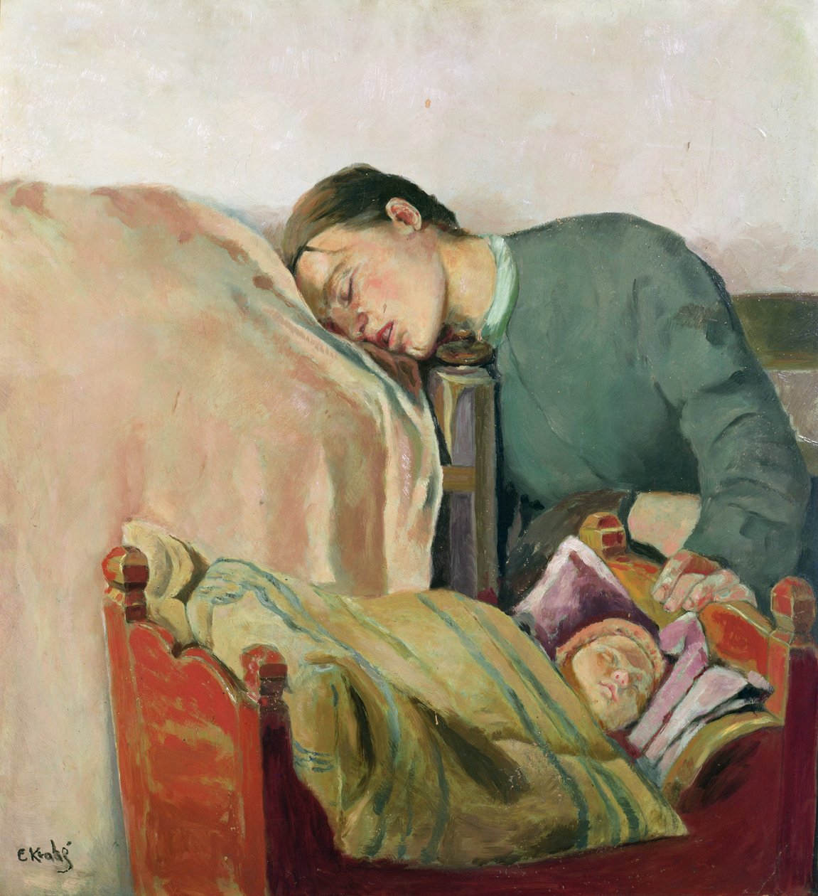 母亲和孩子（布面油画） 作者 克里斯蒂安·克罗格（Christian Krohg）