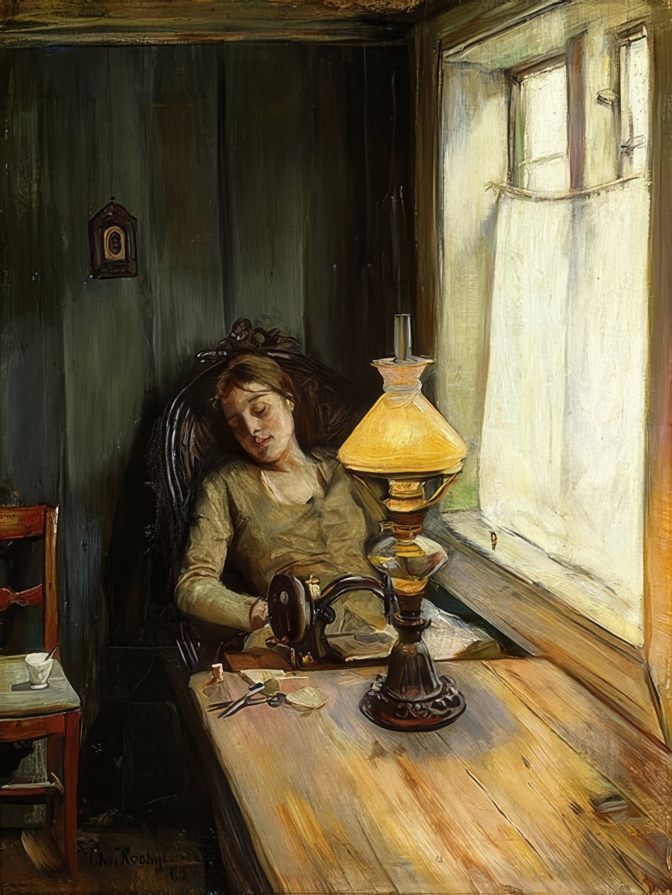 累了1885年 作者 克里斯蒂安·克罗格（Christian Krohg）