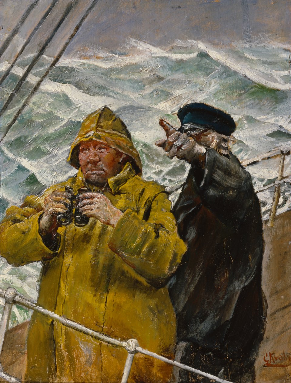 在手表上（布面油画） 作者 克里斯蒂安·克罗格（Christian Krohg）