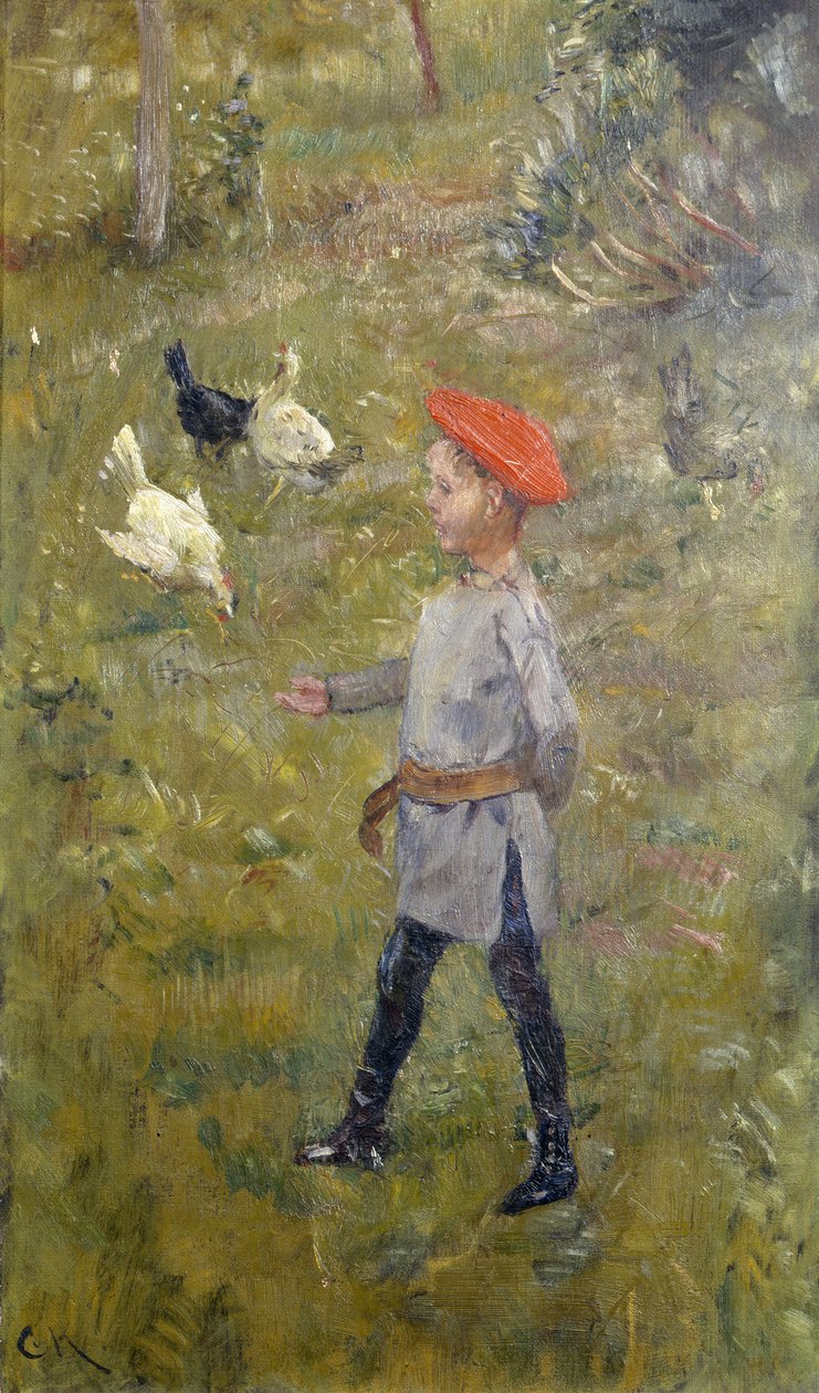 佩尔与母鸡，Hvitsten 作者 克里斯蒂安·克罗格（Christian Krohg）