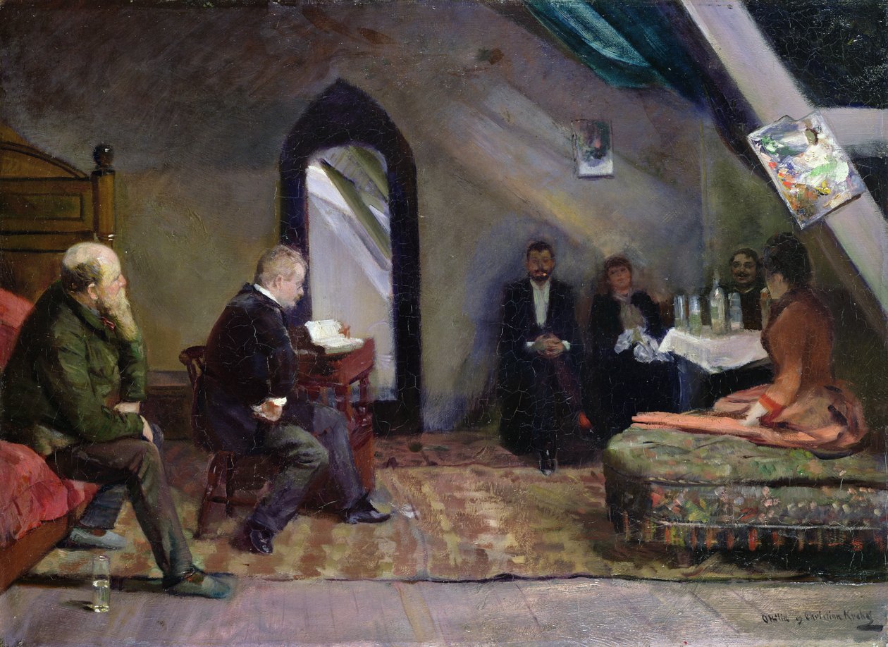 在工作室阅读 作者 克里斯蒂安·克罗格（Christian Krohg）