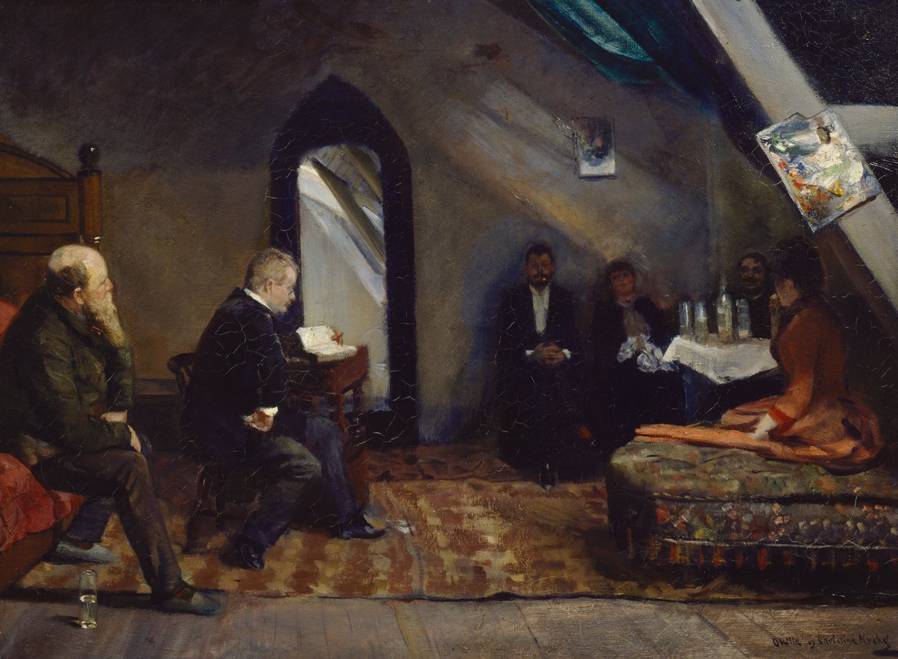 在工作室阅读 作者 克里斯蒂安·克罗格（Christian Krohg）