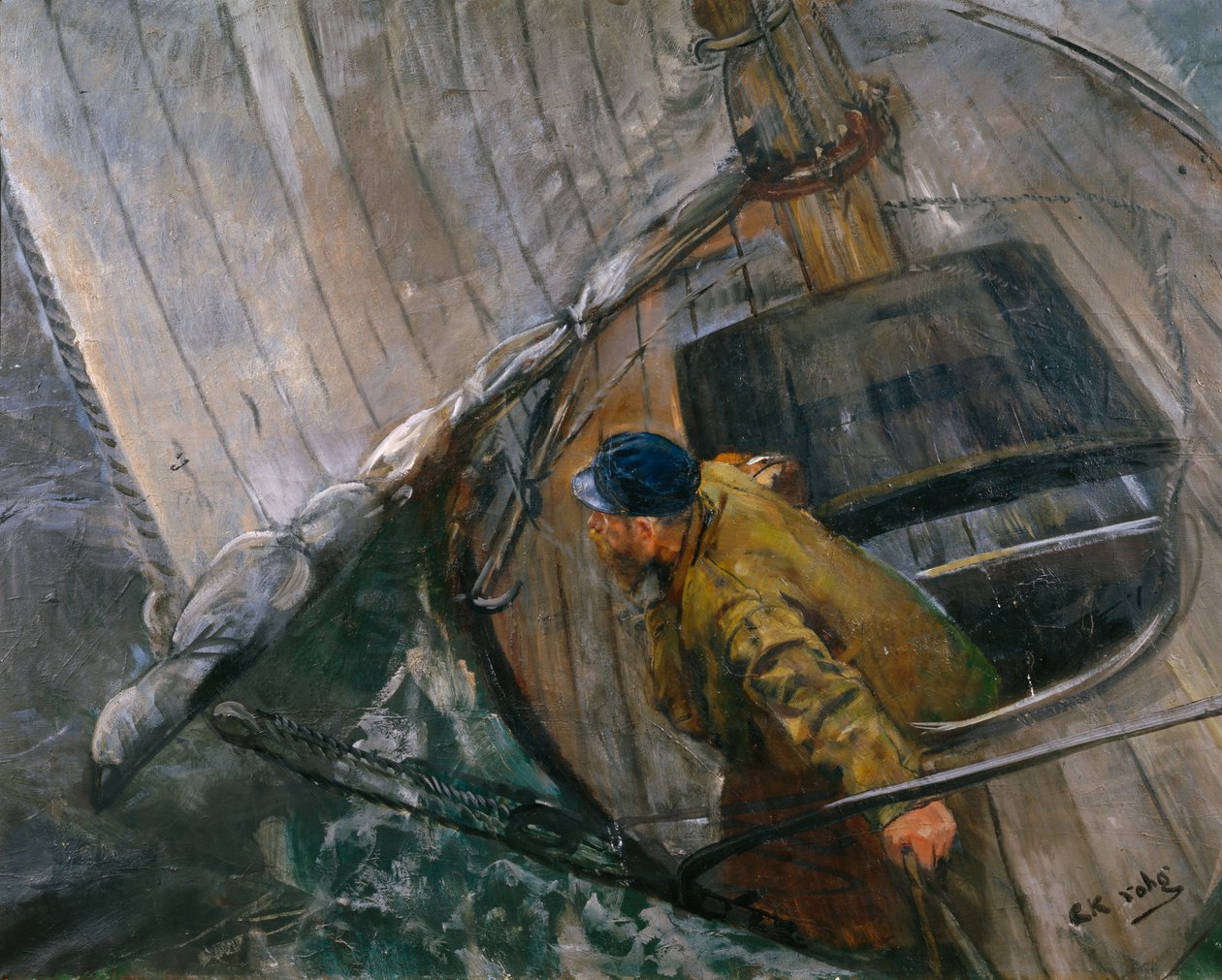 使用暗礁帆航行 作者 克里斯蒂安·克罗格（Christian Krohg）