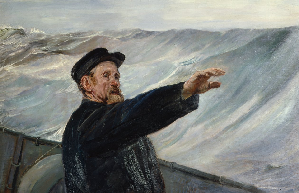 风暴（布面油画） 作者 克里斯蒂安·克罗格（Christian Krohg）