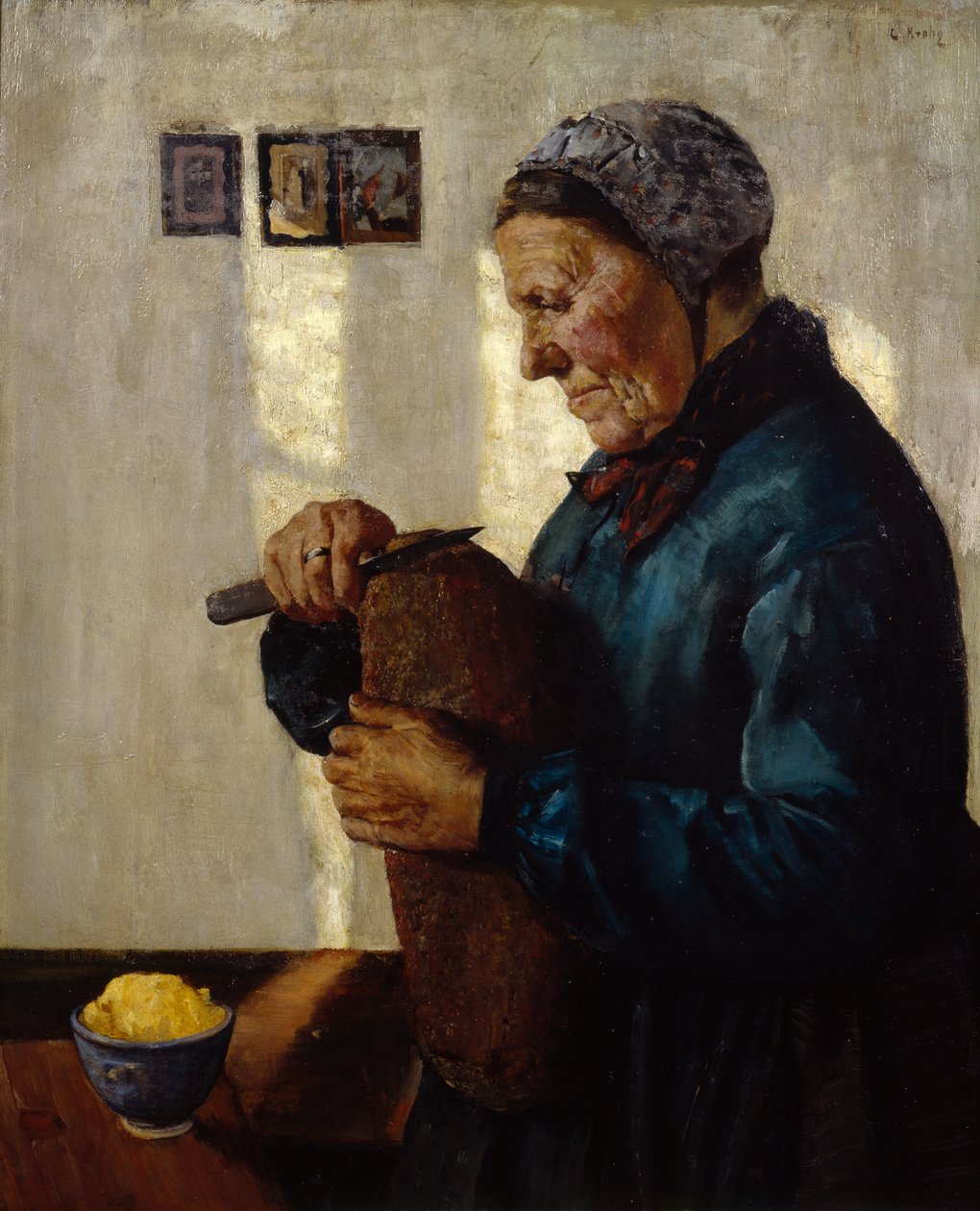 妻子切面包 作者 克里斯蒂安·克罗格（Christian Krohg）