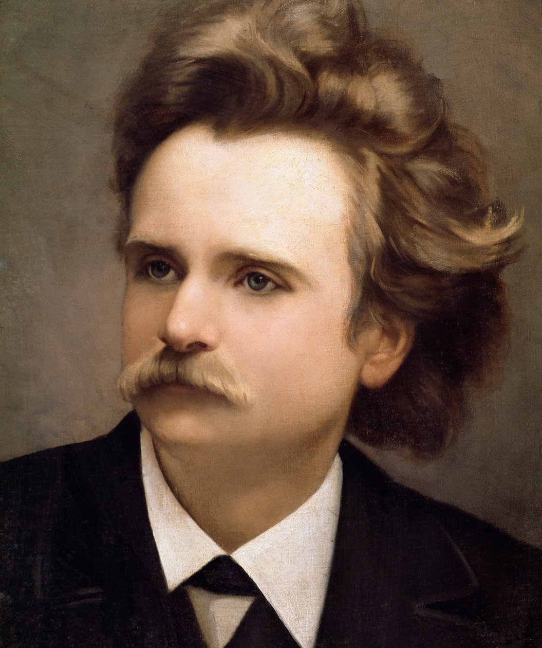 挪威作曲家Edouard Hagerup Grieg (1843-1907)的肖像，细节。C.M. Ross的画作（19世纪）。那不勒斯Conservatorio di Musica San Pietro a Majella博物馆 作者 克里斯汀·迈耶·罗斯