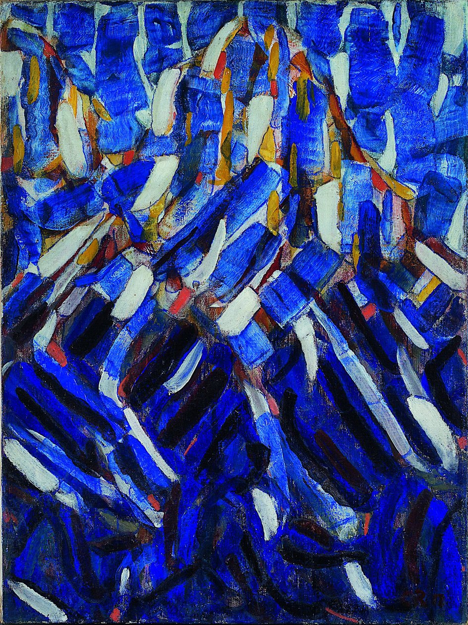抽象的蓝山，1912年 作者 克里斯蒂安·罗夫斯