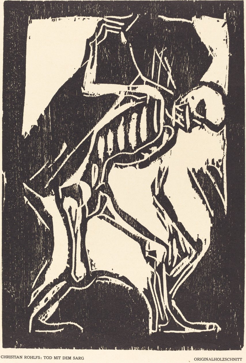 带棺材的死亡》，约1917年。 作者 克里斯蒂安·罗夫斯