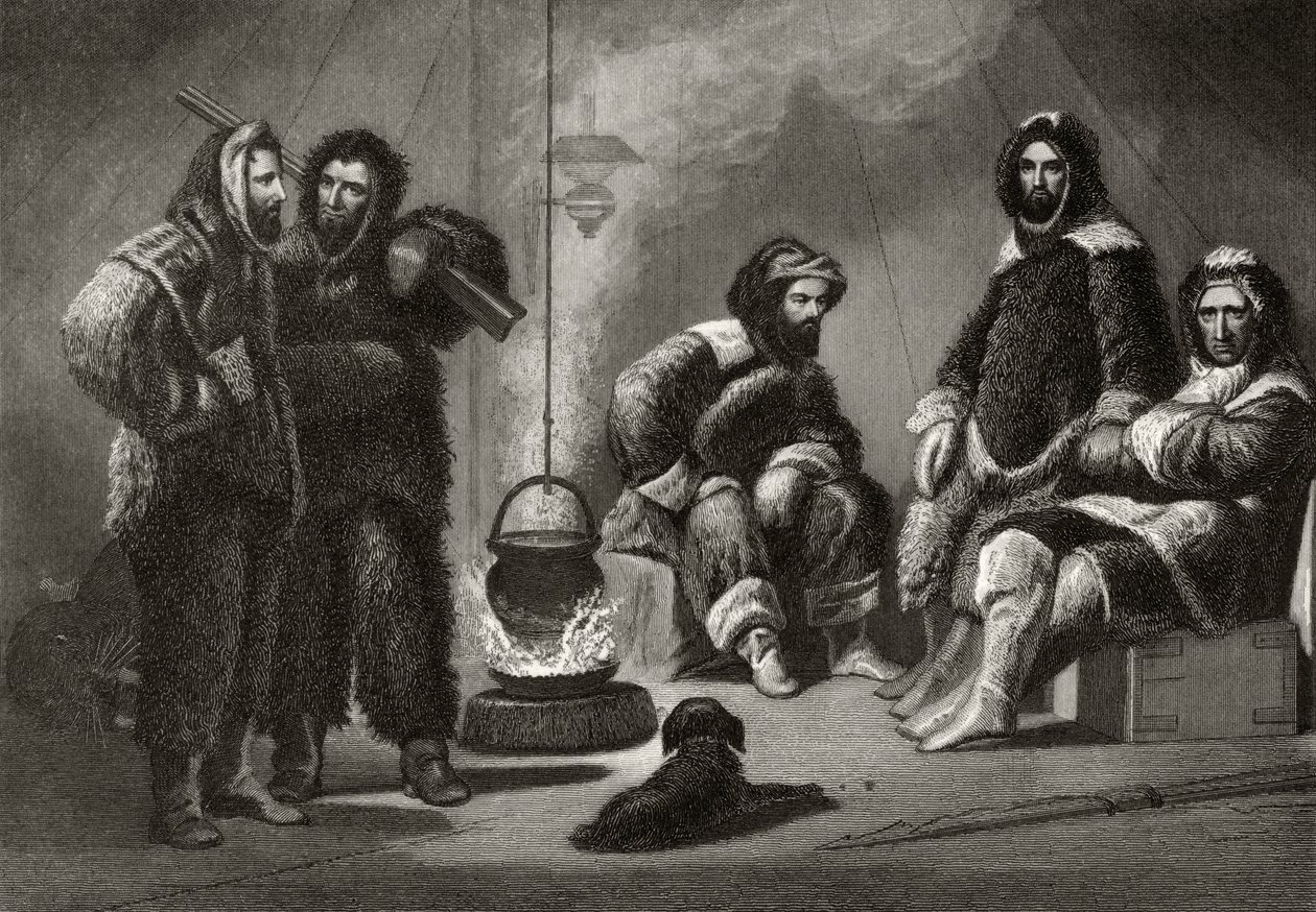 生活在布里格，由J. McGoffin雕刻，来自&39;1853年54,55年的北极探险&39;，第一卷，由Elisha Kent Kane博士（1820-57）出版，费城，1856年 作者 克里斯汀·舒塞尔