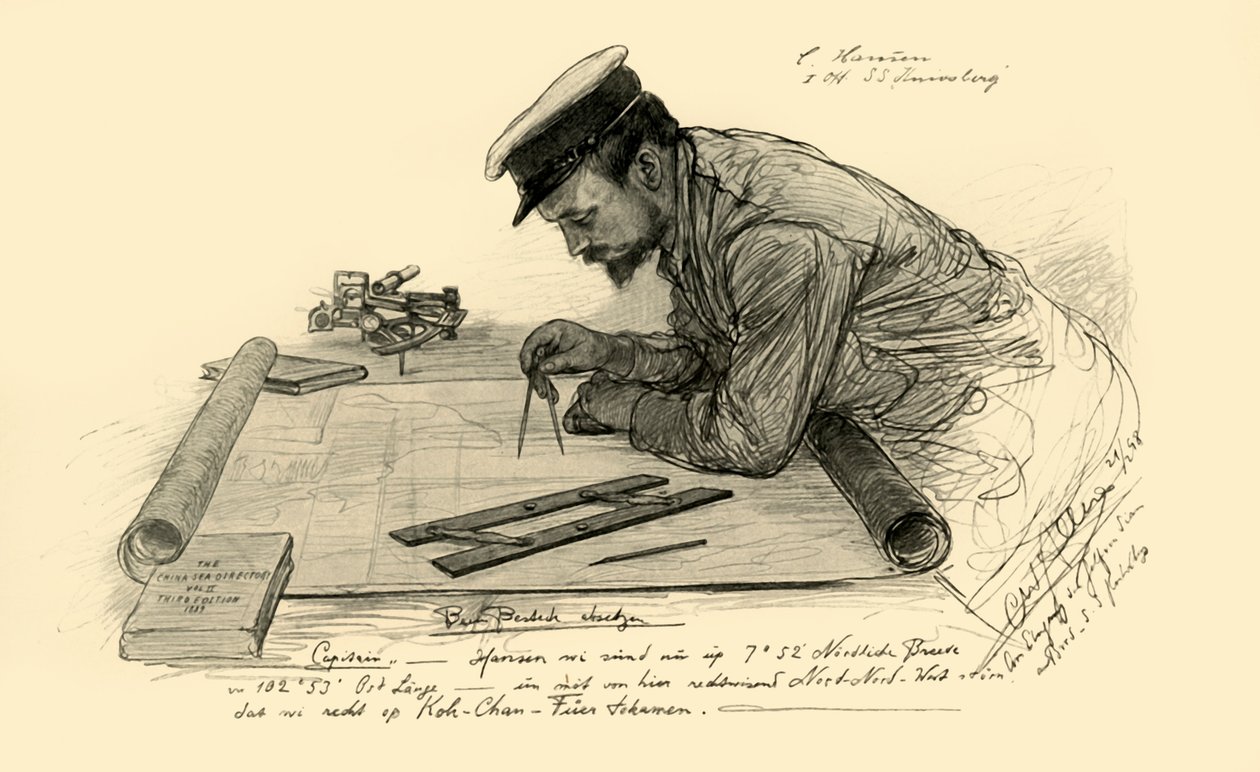 A Hansen，"Knivsberg "号上的大副，1898年。   作者 克里斯蒂安·威廉·艾尔斯