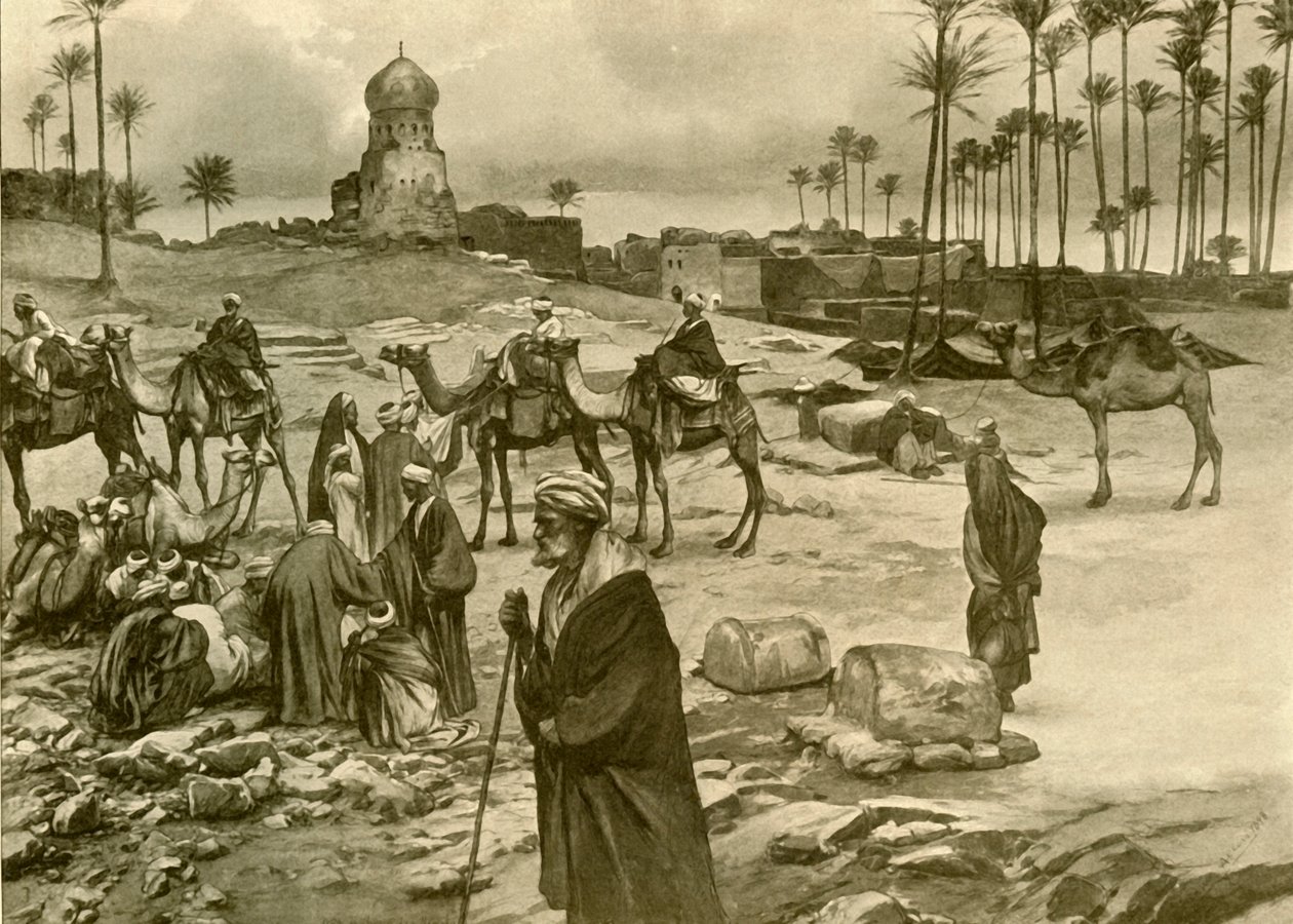 米特-拉赫纳的大篷车，1898年。   作者 克里斯蒂安·威廉·艾尔斯