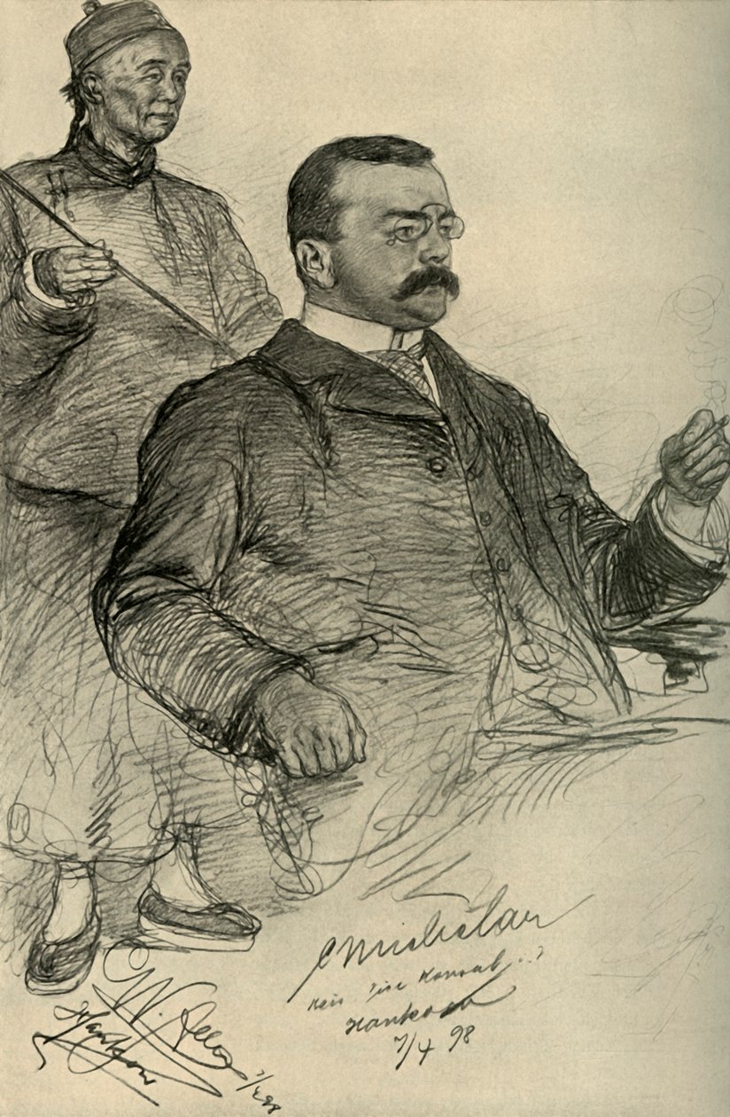 欧洲人，中国汉口，1898年。 作者 克里斯蒂安·威廉·艾尔斯