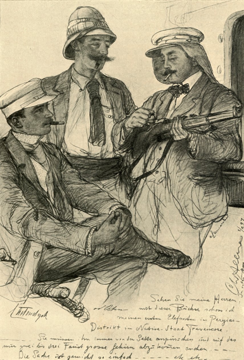 船上的欧洲人，1898年。   作者 克里斯蒂安·威廉·艾尔斯
