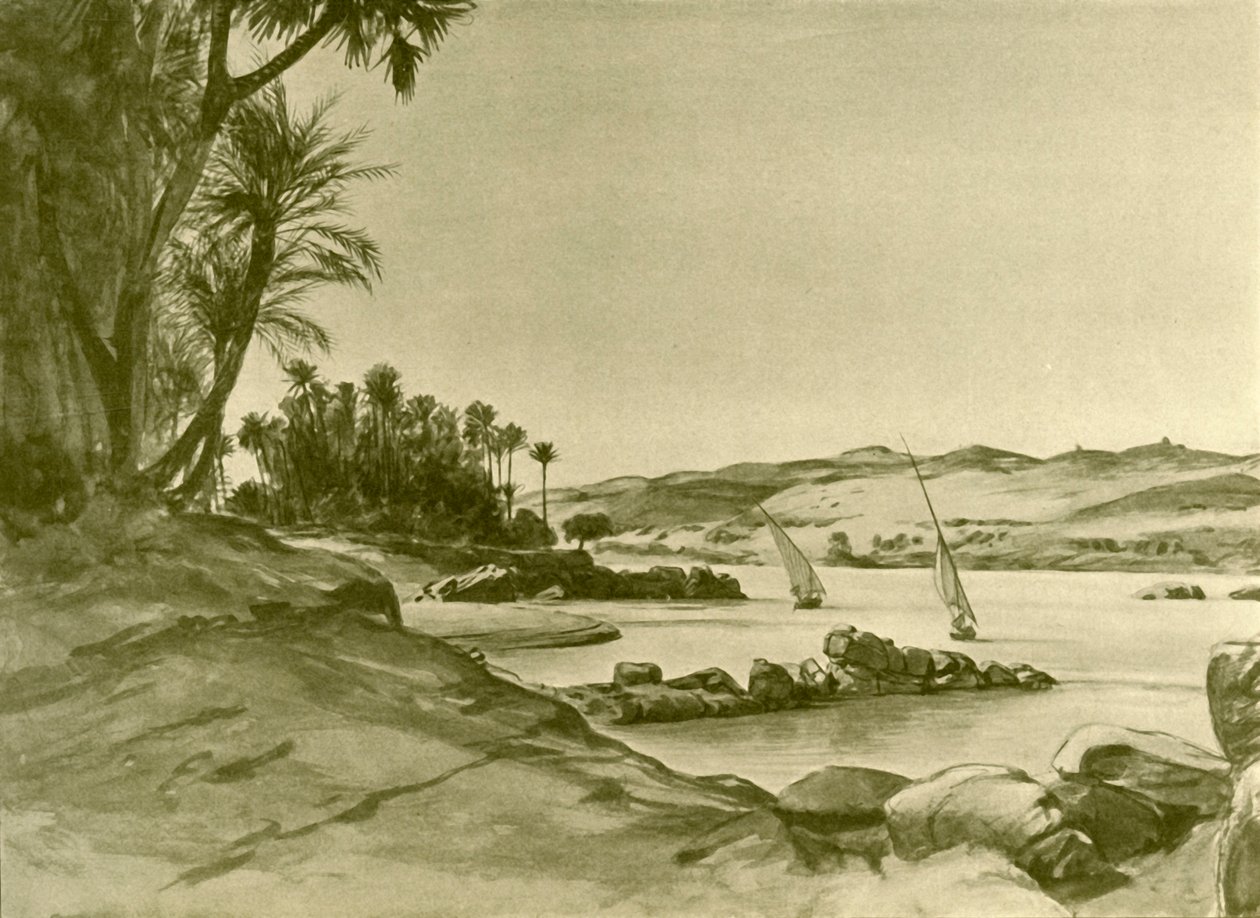 尼罗河上的Feluccas，埃及，1898年。   作者 克里斯蒂安·威廉·艾尔斯