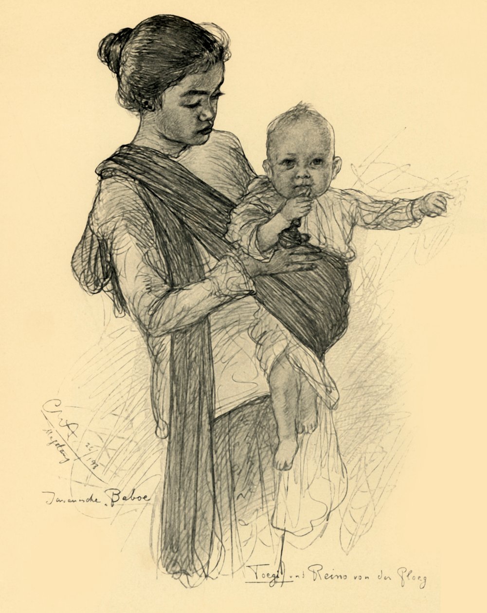 Javanese nanny with European baby, Magalang, 1898. 作者 克里斯蒂安·威廉·艾尔斯