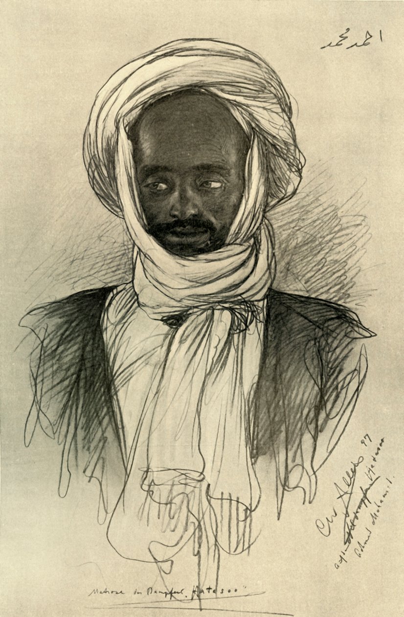 男子在 "Hatasoo "号汽船上，埃及，1898年。   作者 克里斯蒂安·威廉·艾尔斯
