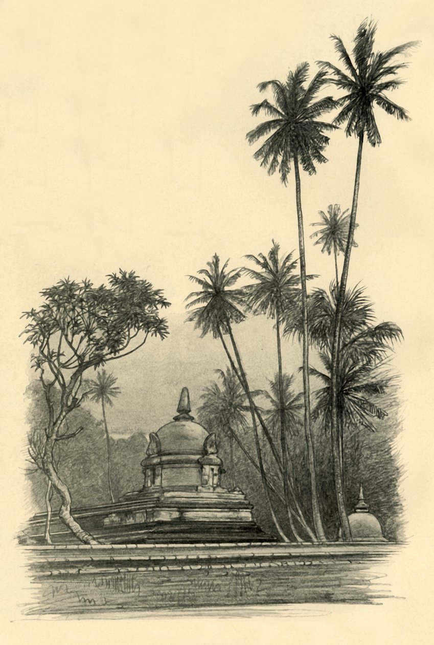 纳塔-德瓦勒神殿，康提，锡兰，1898年。 作者 克里斯蒂安·威廉·艾尔斯