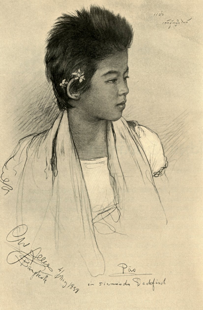 1898年，曼谷，Peo--十几岁的女孩。 作者 克里斯蒂安·威廉·艾尔斯