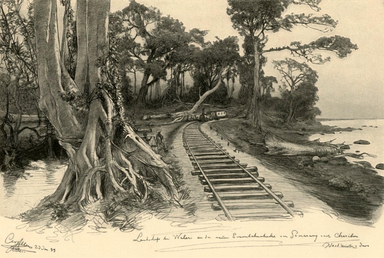 爪哇Weleri的铁路，1898年。   作者 克里斯蒂安·威廉·艾尔斯