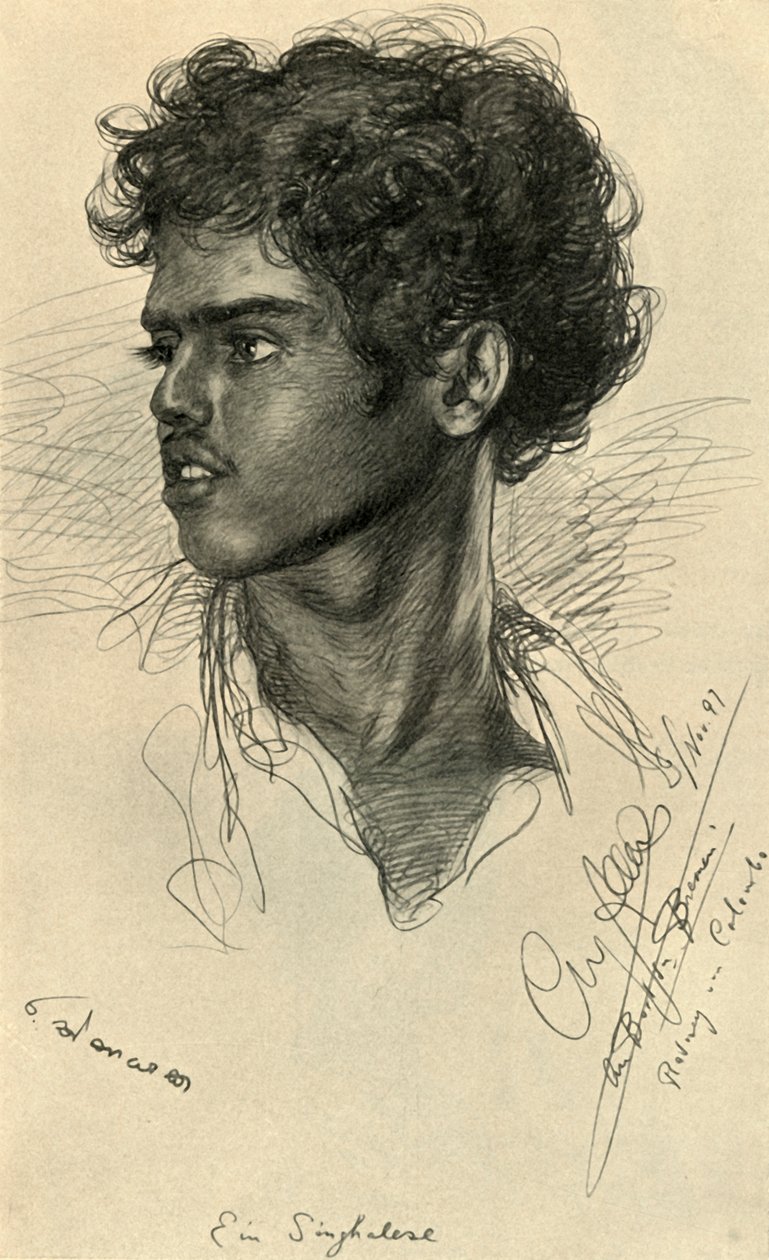 僧伽罗人，科伦坡，锡兰，1898年。 作者 克里斯蒂安·威廉·艾尔斯