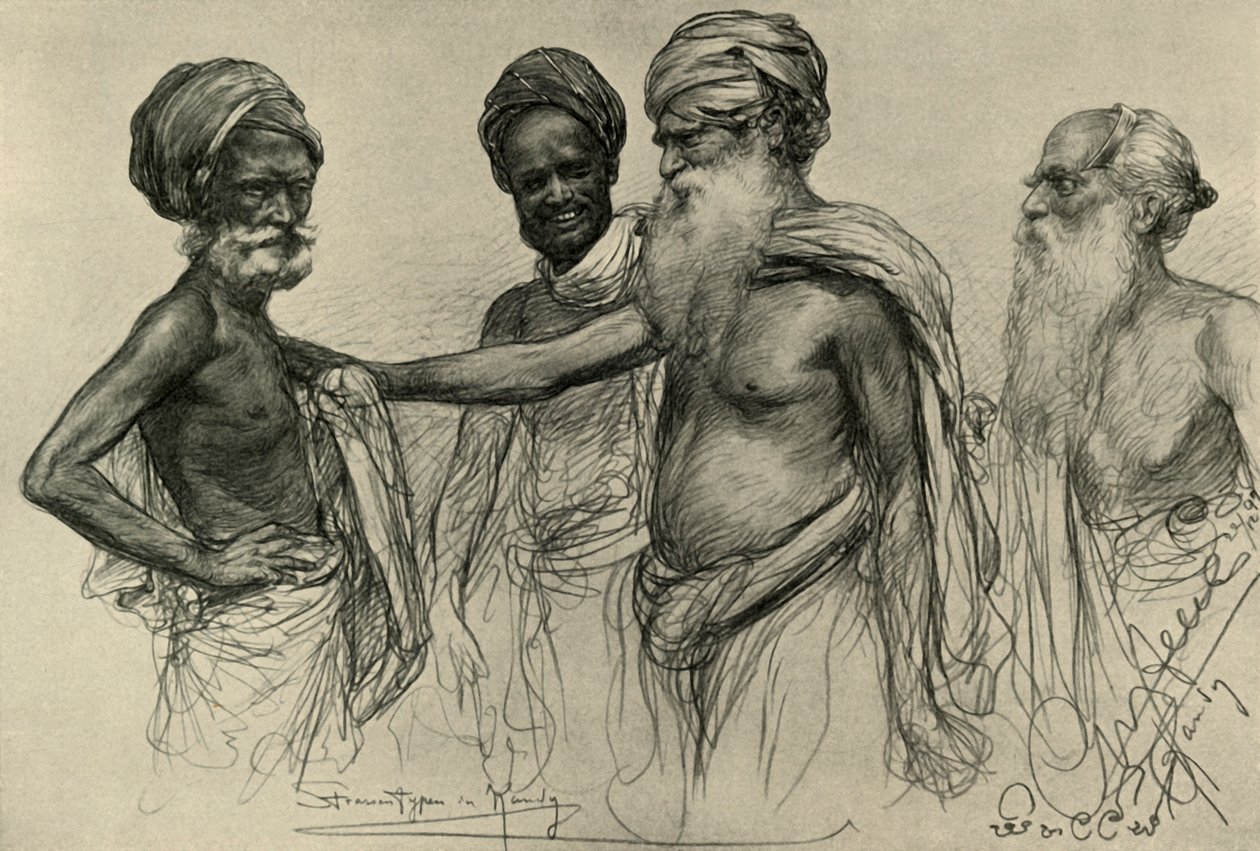 街道研究，康提，锡兰，1898。   作者 克里斯蒂安·威廉·艾尔斯