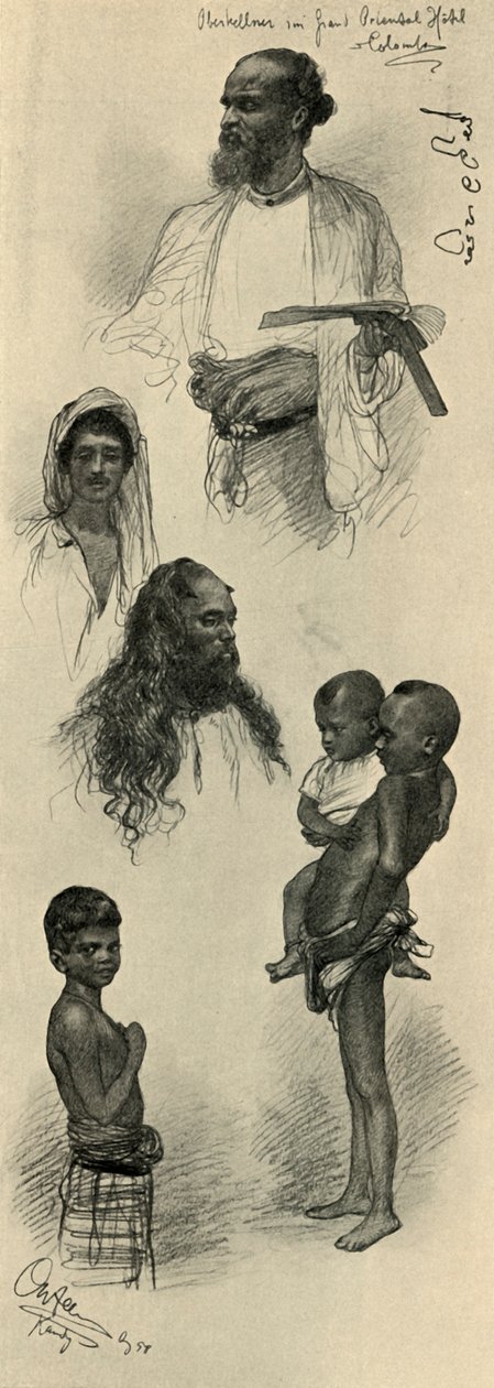 人的研究，锡兰，1898年。   作者 克里斯蒂安·威廉·艾尔斯