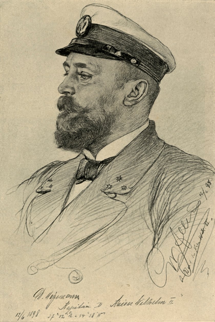 德皇威廉二世号 "的舰长，1898年。   作者 克里斯蒂安·威廉·艾尔斯