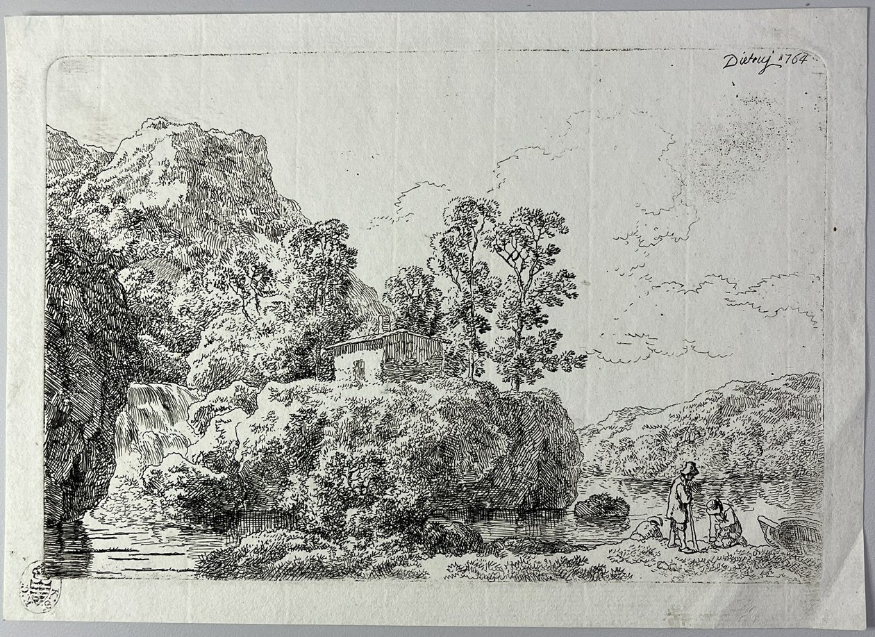 溪边岩石上的小屋 作者 克里斯蒂安·威廉·欧内斯特·迪特里希